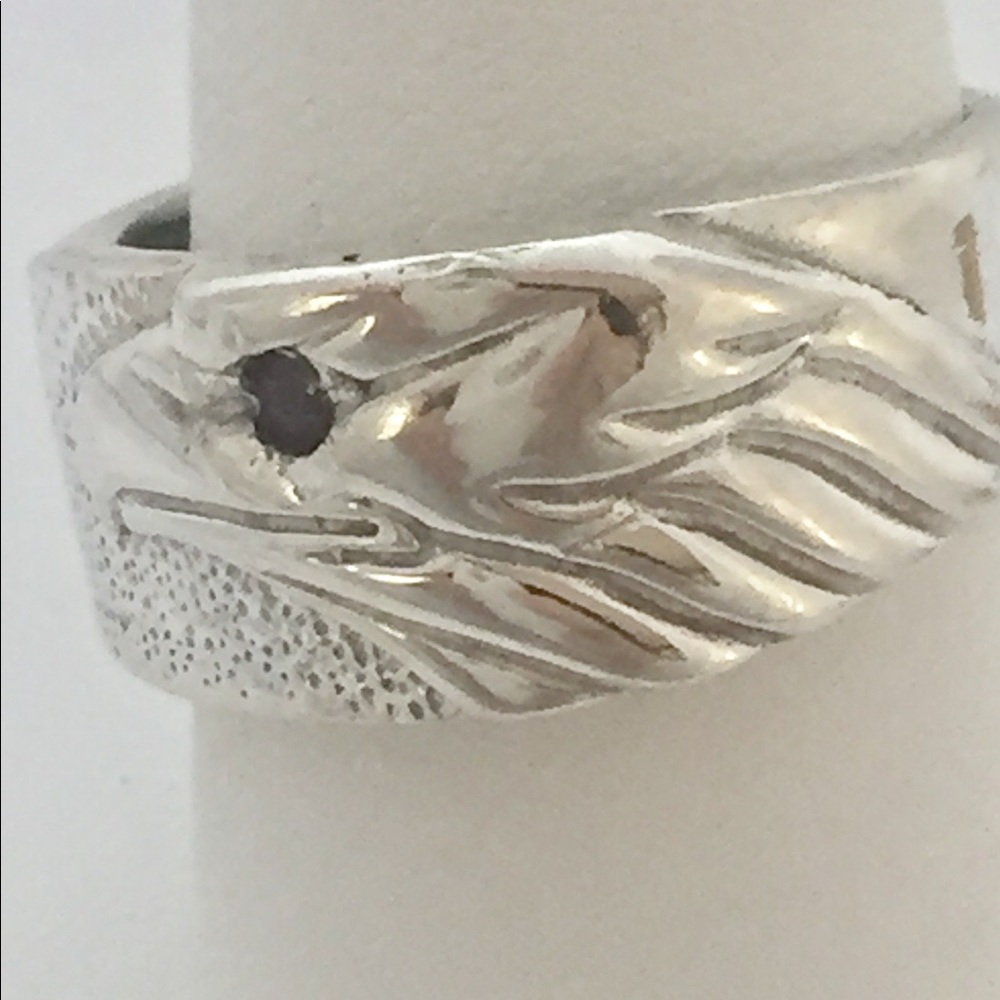 NWT SS .925 Eagle ring, ruby eye, handmade by me - Picture 2 of 3